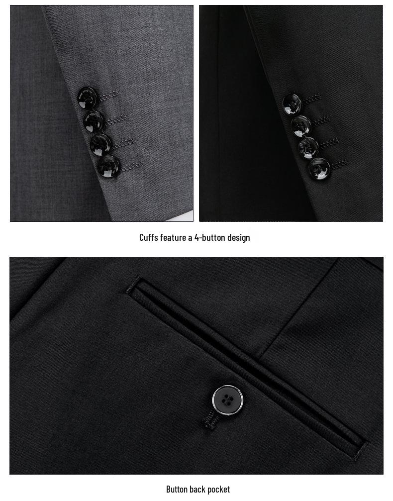 Men's Youth Slim Fit Zhongshan Suit Set - Chinese Stand Collar Wedding Formal Tang Suit