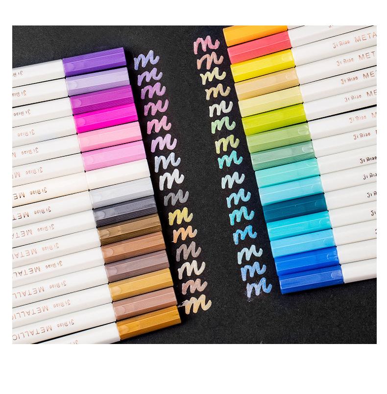 Kit 30 Colors Metallic Marker Pen Water-based Ink