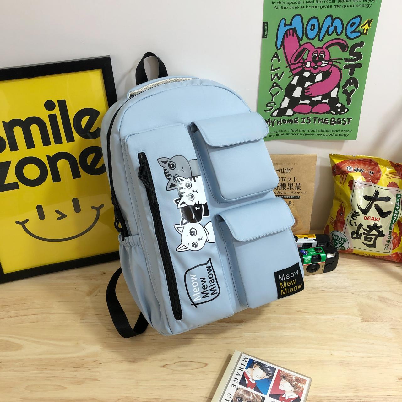 

Schoolbag Women s Senior High School Backpack Middle School Students Backpack AVE синій