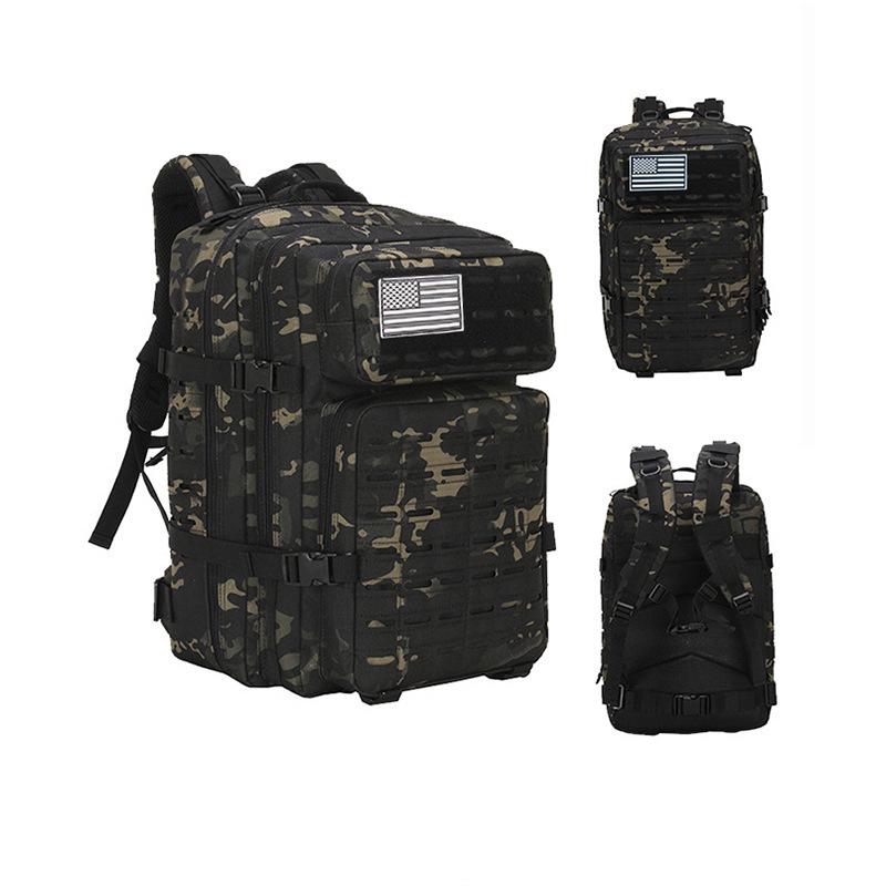 Men's Large Capacity Camouflage Tactical Hiking Backpack for Outdoor Sports and Mountaineering