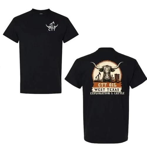 CTT Oil Exploration & Cattle West Texas Design V2 T-shirt, Lanmand