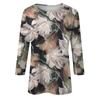 Women's Fashion Casual Round Neck Three Quarter Sleeve Printed T-Shirt Top