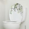 Graffiti Stickers Green Plant Leaves Self-adhesive Traceless Bathroom Toilet Cover Decor Decal Home Supplies