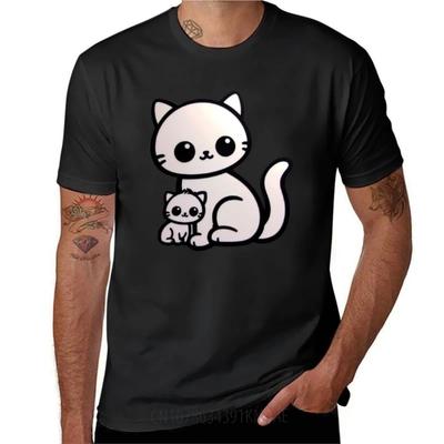Mother Daughter Cat Kitten TShirt Cute Tops Quick Drying Blacks Hippie Clothes Mens Graphic Tshirts Pack