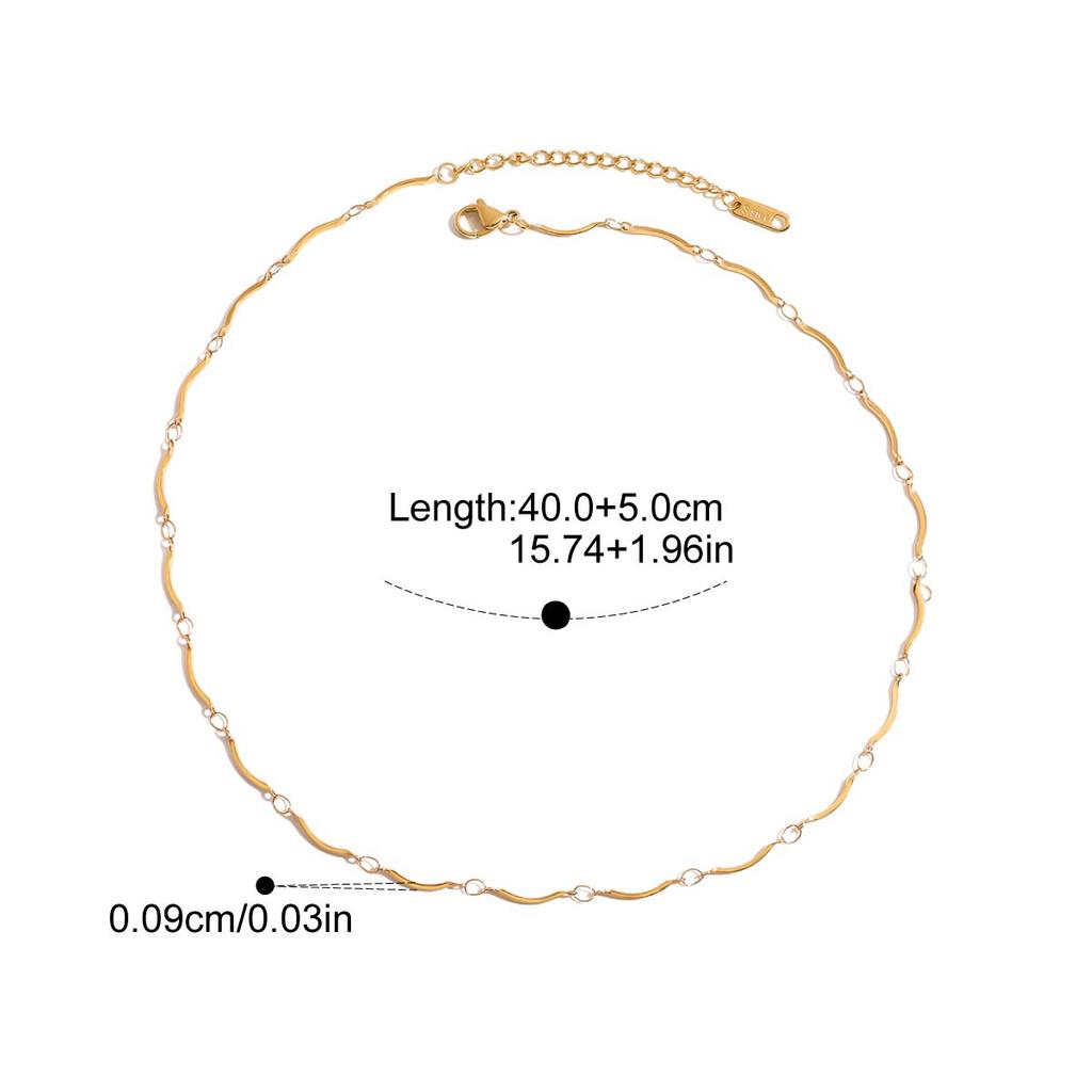 Yori Trendy Stainless Steel Chain Necklace for Women Golden 18K Plated Stainless Steel Fashion Holiday Jewelry Gift