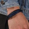 Vintage Handwoven Leather Rope Bracelet For Men With Magnetic Clasp Wristband
