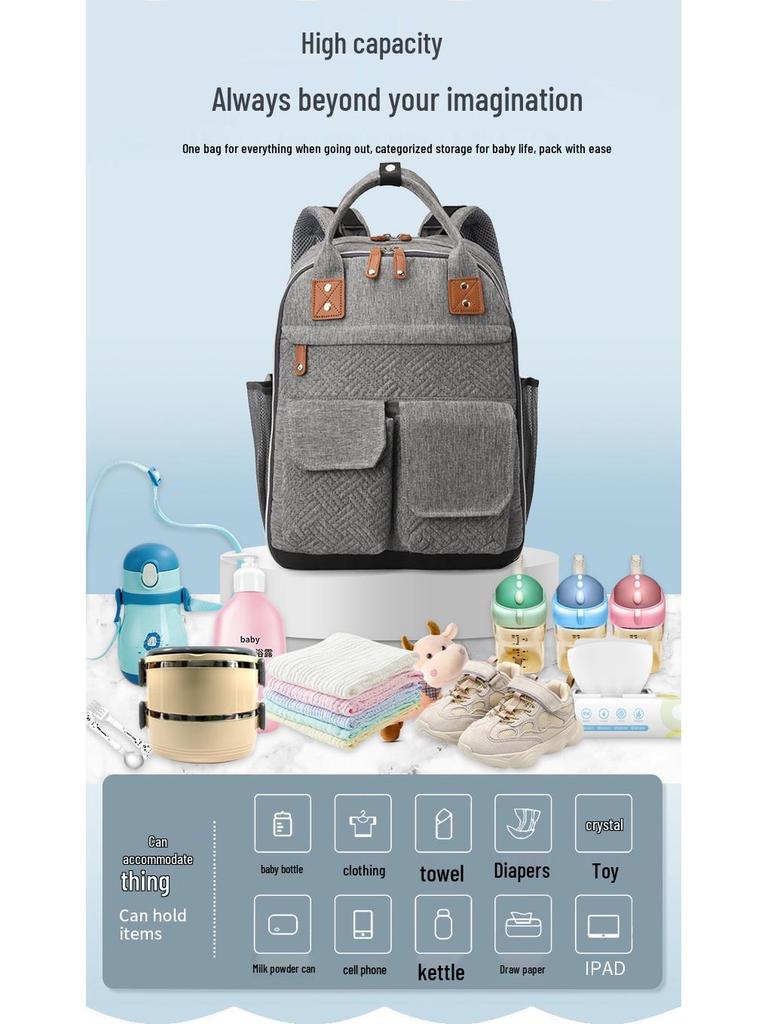 Versatile Large Capacity Diaper Backpack: Wet/Dry Separation, Multi-Compartment Mommy & Baby Bag