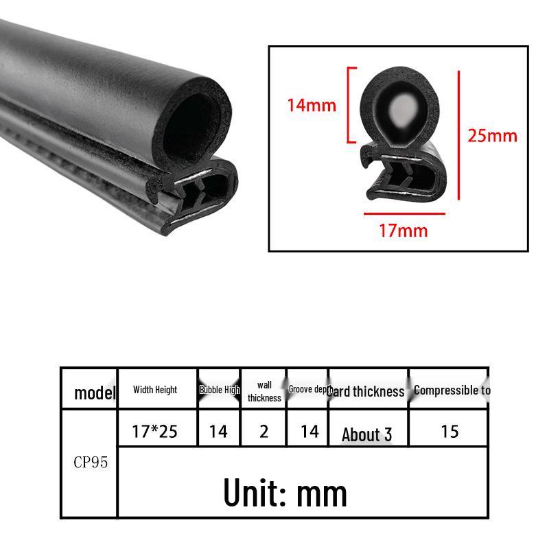 U-Shaped Rubber Steel-Backed Sealing Strip for Car Doors and Cabinets
