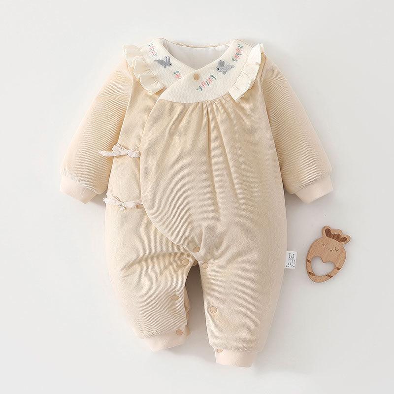 Garden Little Rabbit 120g Pure Cotton Padded Butterfly Bodysuit for Newborns - Autumn/Winter Collection