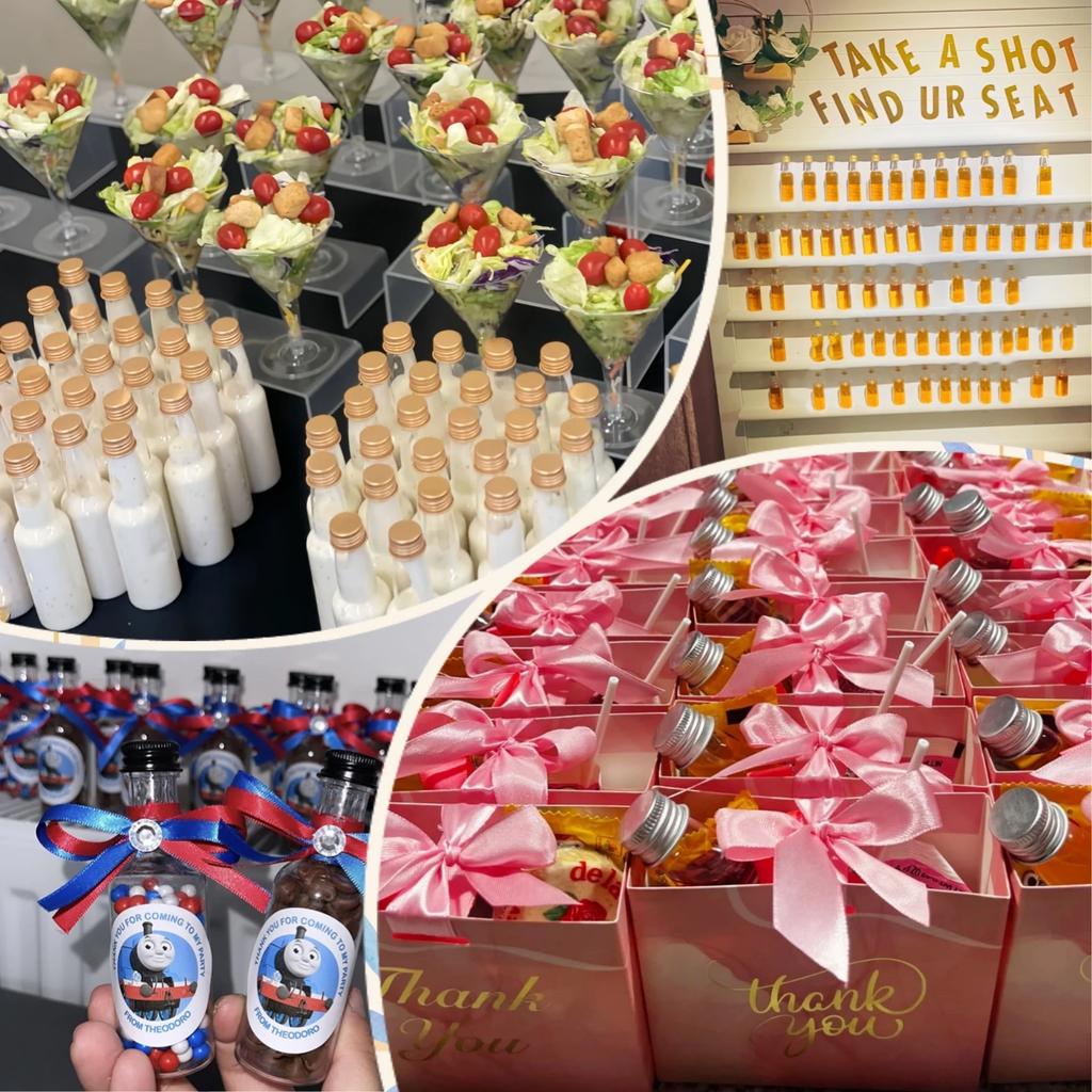 30-100Pack Mini Liquor Bottles with Funnels Plastic Alcohol Bottles Little Shot Spirit Bottles for Wedding Party Favor 0.8/1.7oz