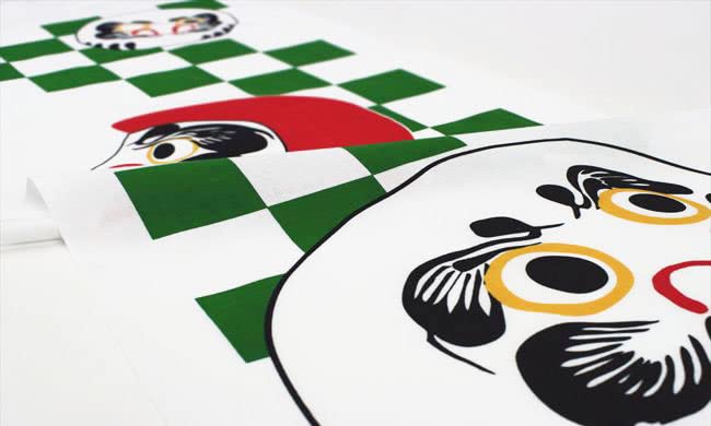 Dyeing Anbo Hand Towel Authentic Dyed Cotton Tokuoka Made In Japan 35cm X 100cm "Daruma 3" 100%