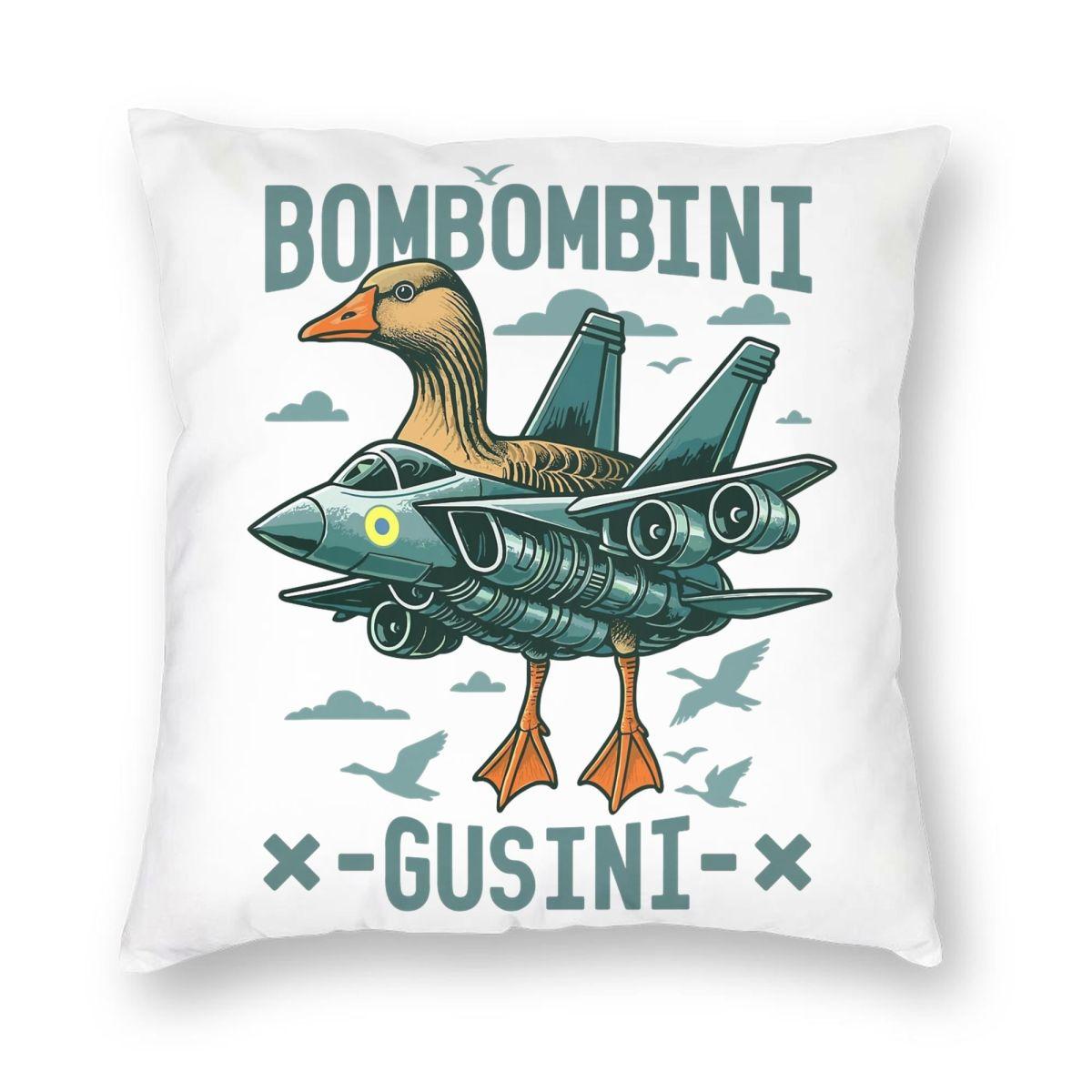 Bombombini Gusini Italian Brainrot Meme Pillowcase Printed Cushion Cover Decorations Pillow Case Cover Home Square cm 30cmx30cm