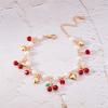 Sweet Cute Red Strawberry Cherry Heart Pearl Charm Bracelet New Fashion Y2K Fruit Gold Color Chain Jewelry Party Gifts 2025