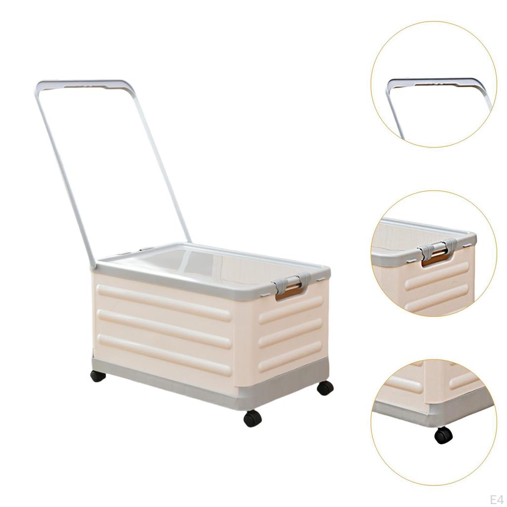 Lagerbehälter mit Rädern und Griff Rollkiste Faltbarer Deckel Utility Cart Box für
