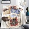 1Pc Cartoon Print Flannel Blanket, High Quality Comfortable for All Seasons, Home Decor, Warmth and Comfort, Perfect for Christmas Birthday Gift