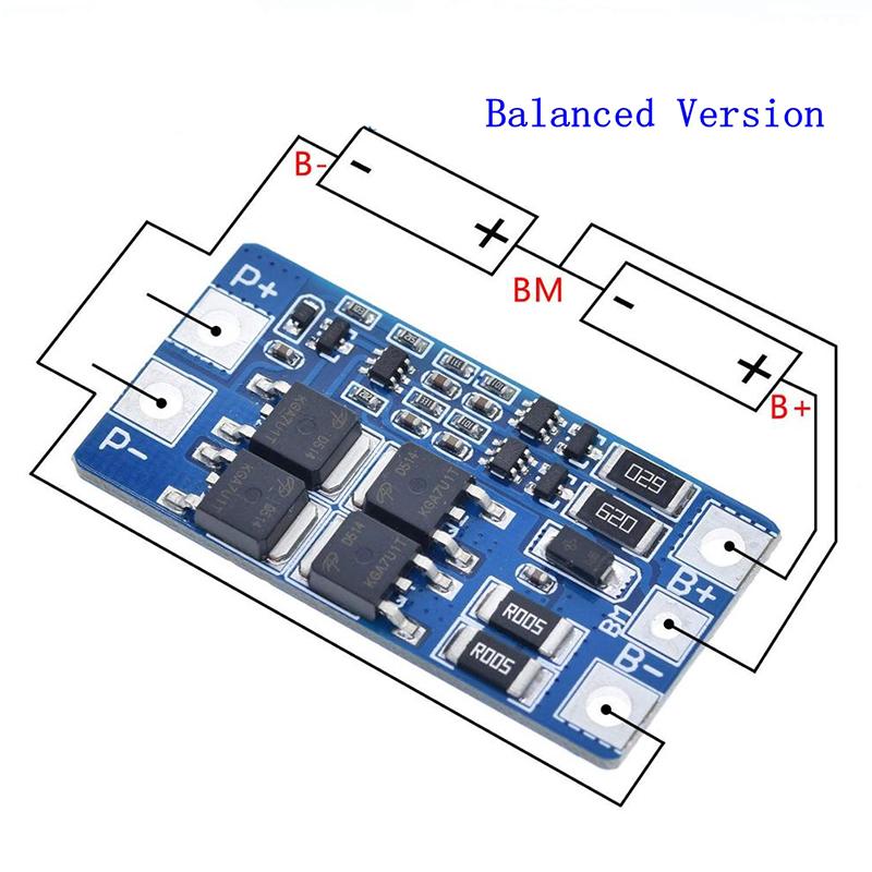 2S 10A 8.4V 7.4V 18650 Lithium Battery Protection/Lithium Iron Phosphate Board BMS PCM PCB Li-ion Lipo 2 Cell Pack Module
