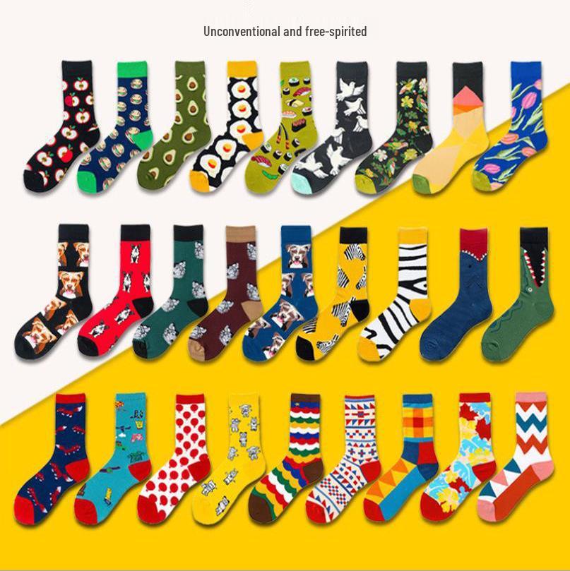 Stjärnklar Himmel Djur Streetwear Strumpor: Trendig design till mitten av vaden för män och kvinnor