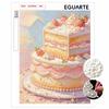 Framed Pearl Bead Painting Kit Elegant Strawberry Cake DIY Shiny Canvas Art Creative Craft for Desk Decor Gift Ideas Handmade Art Supplies Projects