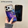 Phone Case: 2D Flat Lambskin Suitable for iPhone 18 17 16 15 14 13 Pro Film Protective Case, Blue-purple Gold, Christmas and Halloween Gift