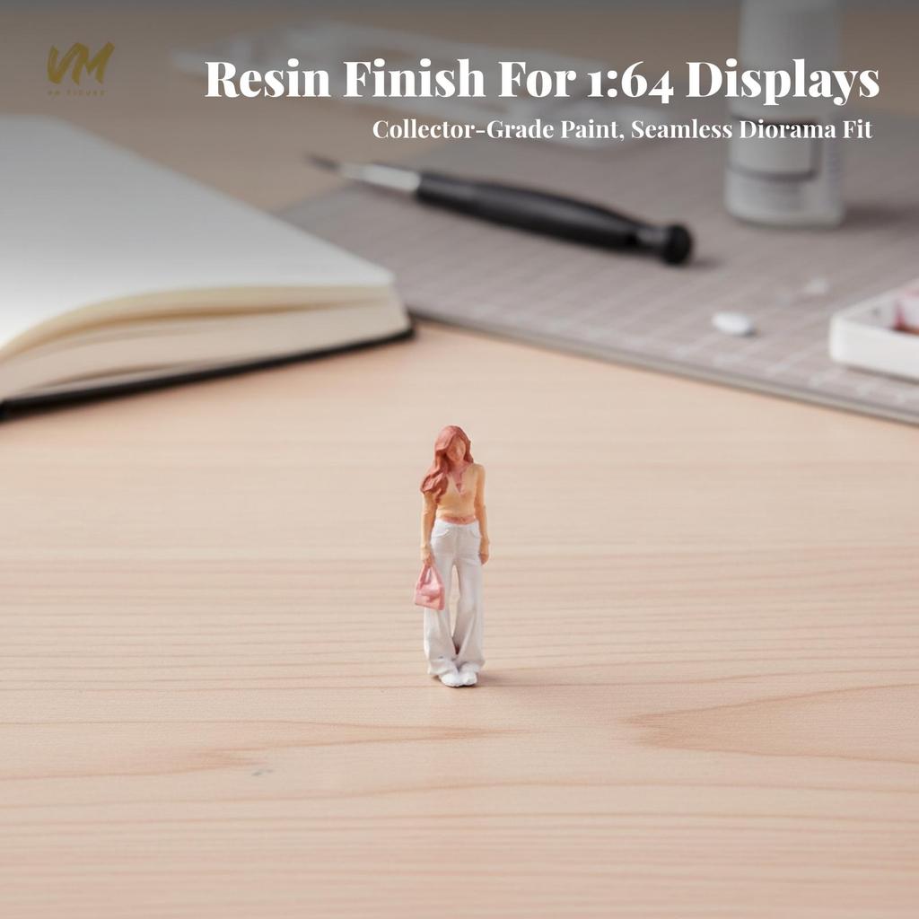 1:64 Scale Standing Woman Figurine Collectible Diorama Character Figure Lifelike