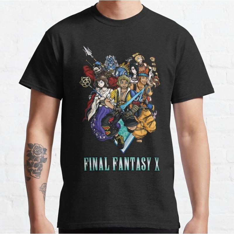 T-shirt Regalo Eroi di Final Fantasy X per gamer RPG 100% cotone maglietta stampata da uomo manica corta abbigliamento grafico taglie uniche