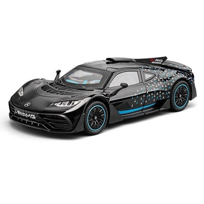 

1/24 Mercedes Benz AMG ONE литая модель игрушечного автомобиля со звуком и светом коллекционный подарок 1/24-Size:21*9*5.5cm чёрный