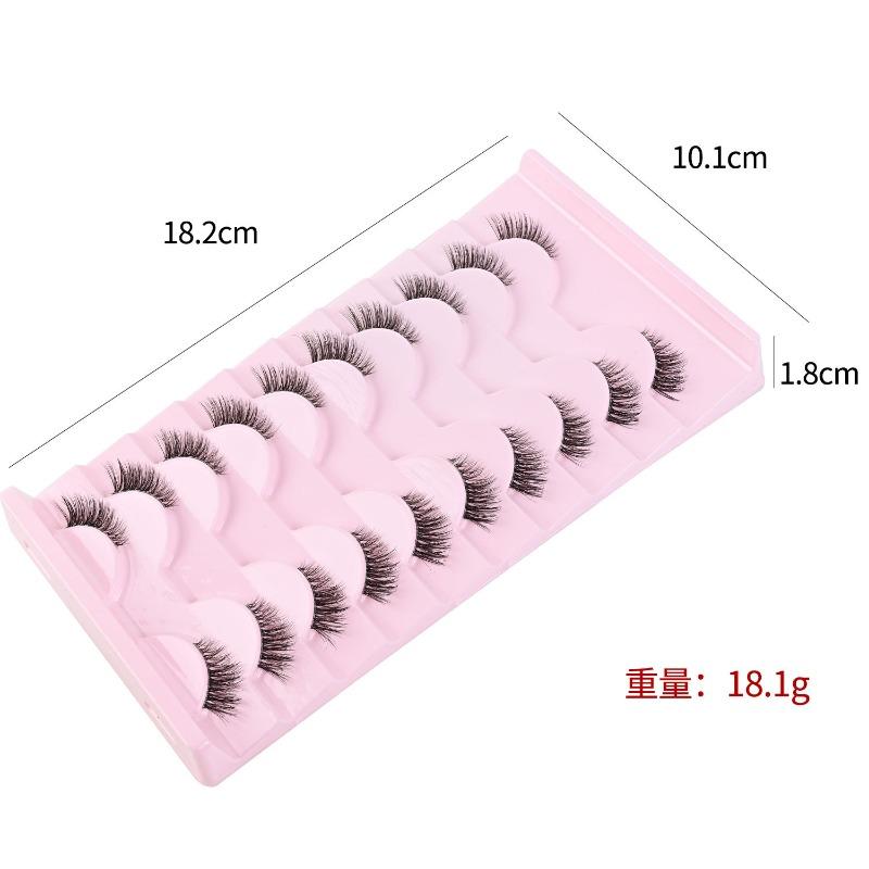 New Middle East cross-border cat eye false eyelashes, eye tail elongated transparent stem eyelashes 10 pairs flat factory