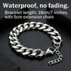 HNSP 3MM-15MM Thick Stainless Steel Cuban Chain Bracelet For Men Hand Jewelry Punk Street Style Accessory