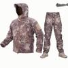 Alpha Green Tactical Sharkskin Waterproof Ski Suit: Camouflage Soft Shell Pants & Warm Fleece Set