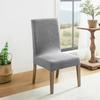 4PCS  Stretch Dining Chair Covers Feature Textured Checked Jacquard Fabric High Back Chair Slipcover Thick Chair Protectors