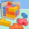 Colorful Wooden Blocks Puzzles 3D Puzzle Toys Classic Luban Lock Cube Intellectual Game For Children And Adults