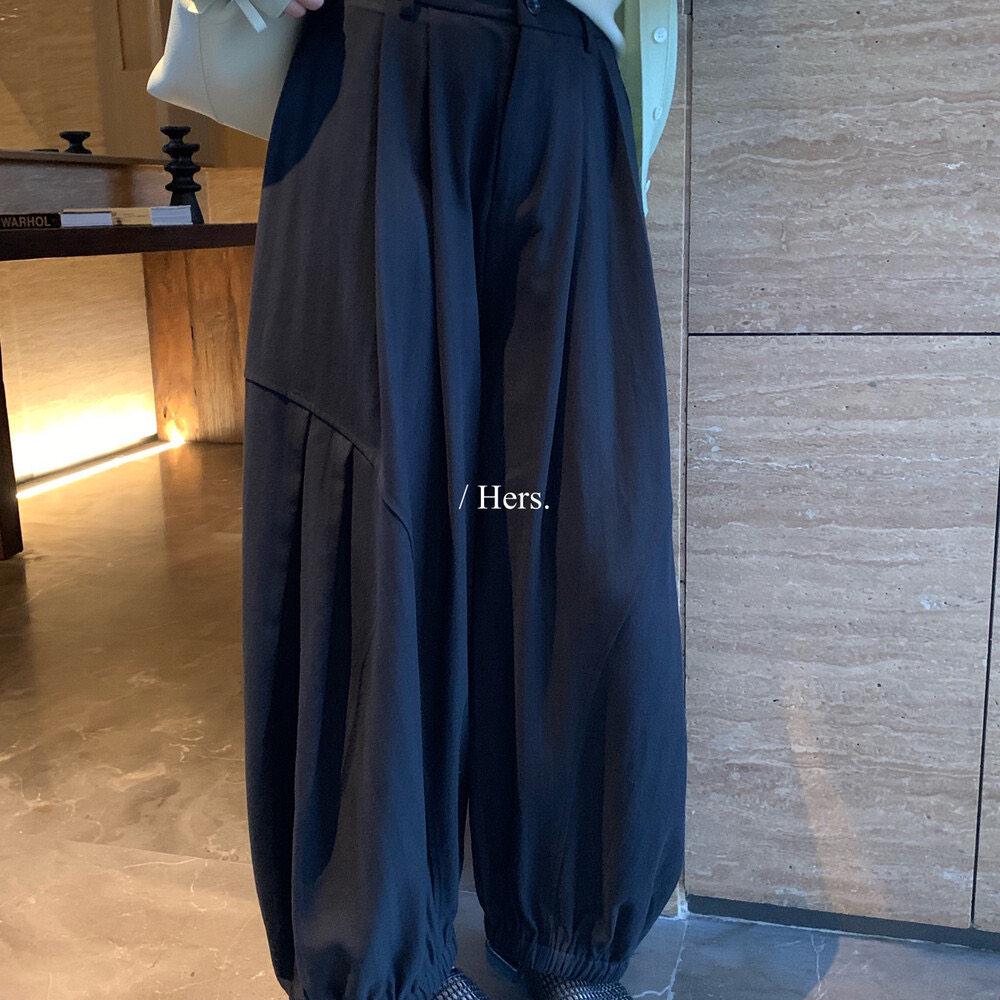 Women's High-Waisted Pleated Wide-Leg Lantern Pants - Spring 2026 Casual Balloon Design