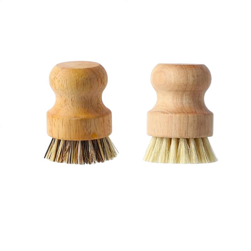 Bambus Spülbürsten  Küchen Holz Reinigungsbürsten zum Waschen von Gusseisenpfanne/Topf Natürliche Sisalborsten