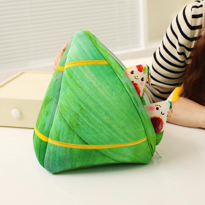 Creative Dragon Boat Festival Yolk Zongzi Pendant Plush Toy - Handbag Doll Gift