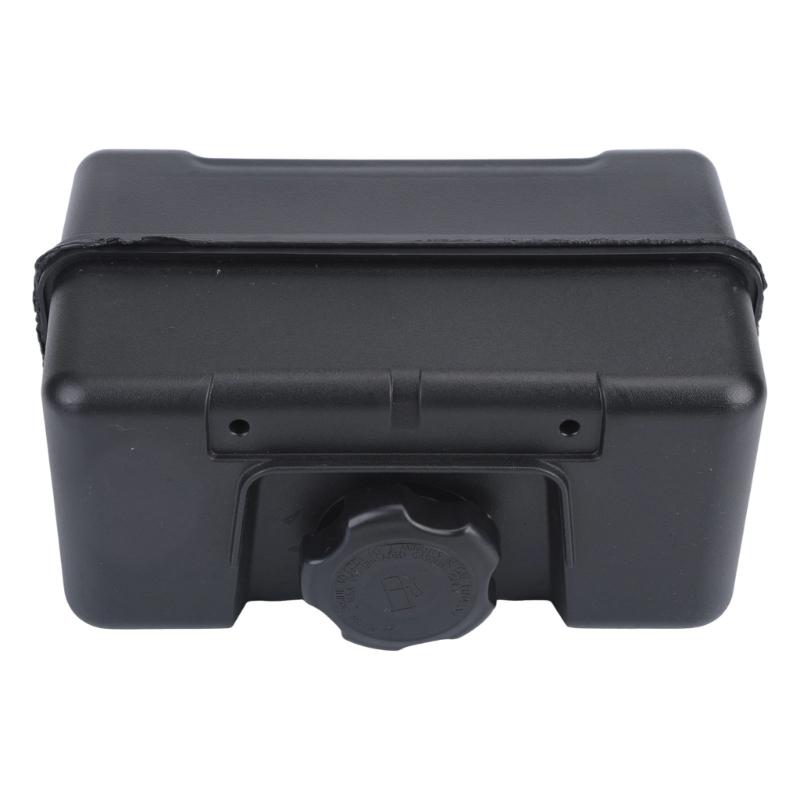 Lawn Mower Fuel Tank Replacement, Black Tank Assembly with Mounting Holes and Screw Cap, 17 x 14 x 18 cm Sizing