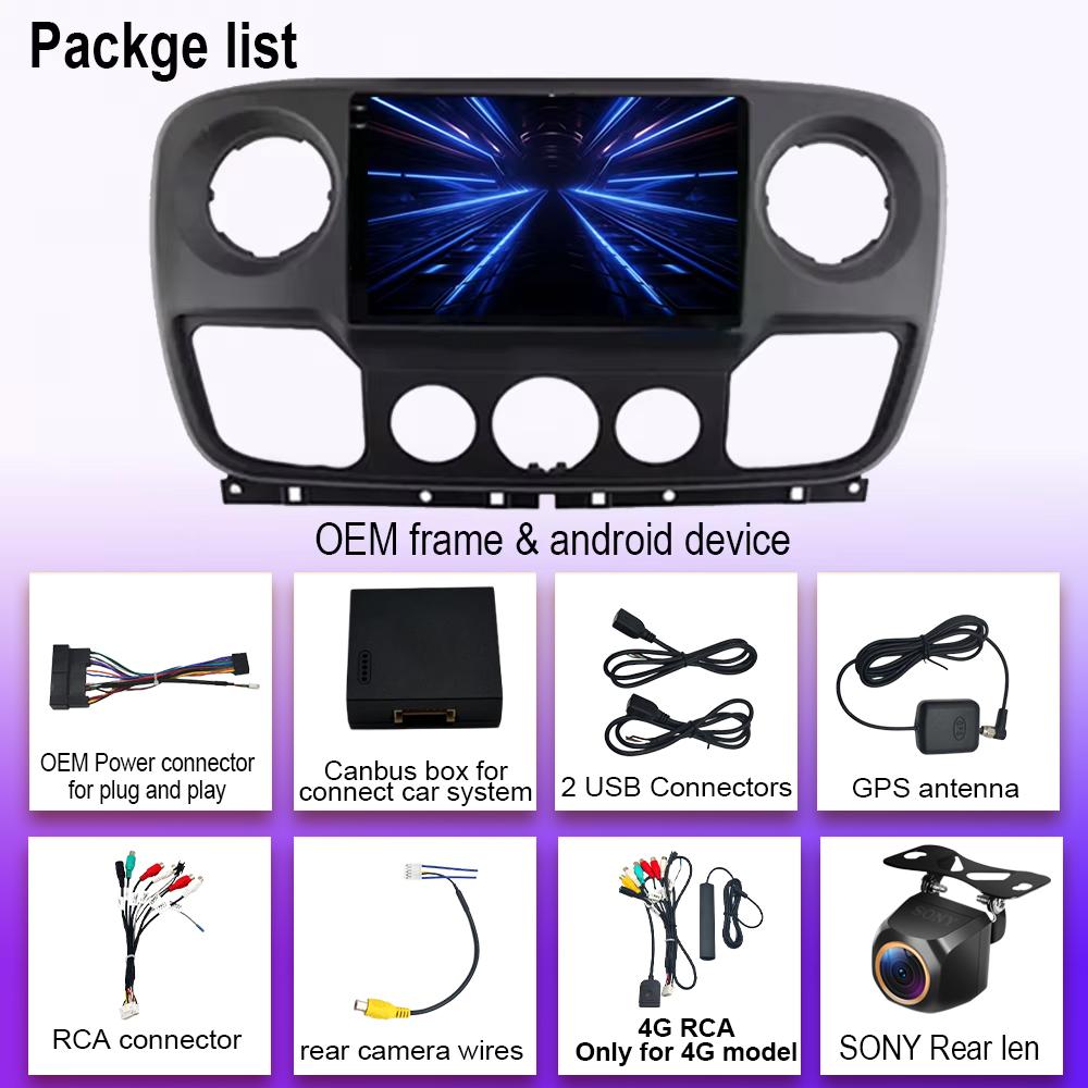 Android 14 For Renault Master Nissan NV400 Opel Movano 2010 - 2021 Wireless Auto Multimedia Player No 2din GPS Navigation Mirror