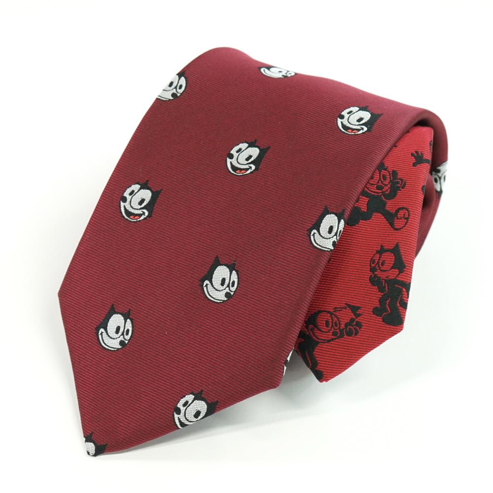 Felix the Cat Character Tie (Polka Dot Pattern) UND49166 Red