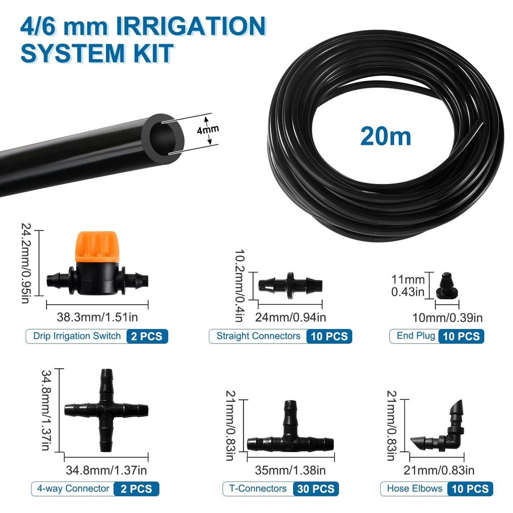 DIY Automatic Drip Irrigation Kit with Adjustable Micro Sprinkler System for Horticulture
