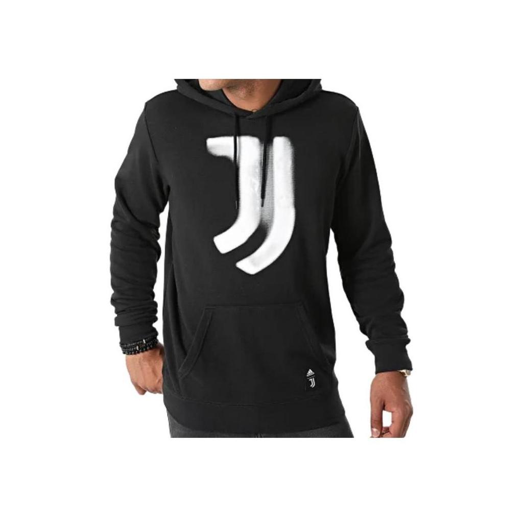 adidas Men's Juventus Pattern Printing Hooded Pullover Black GR2919