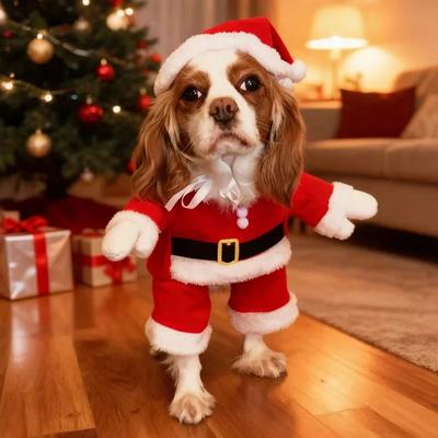 Christmas Pet Costumes Cute Kitten Santa Claus Clothes For Small Medium Dogs Cats Holiday Party Dress Up Apparel Sphynx Outfits