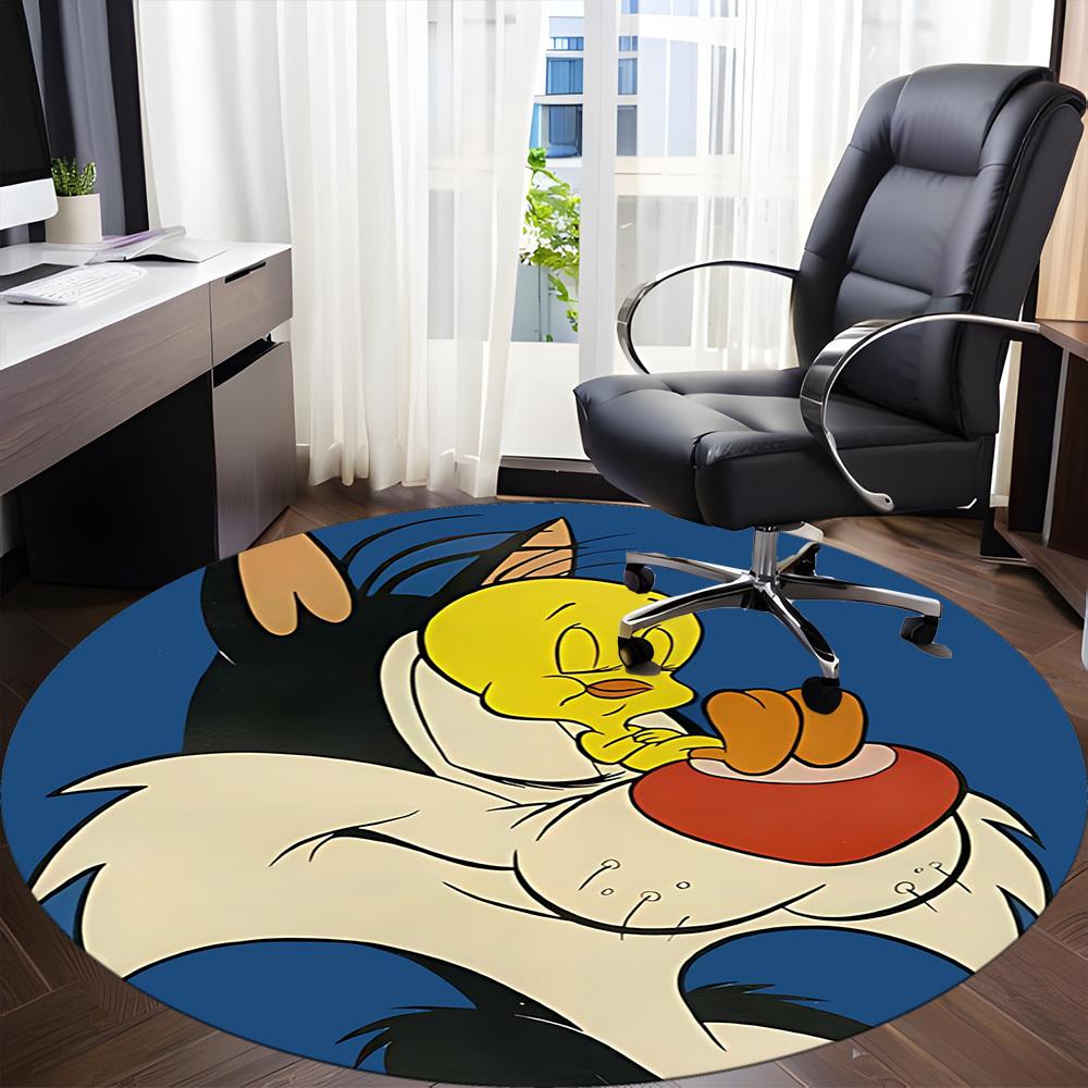 Character Office Round Area Rug, Under Office Chairs Bedroom Living Room Home Decor A1022298