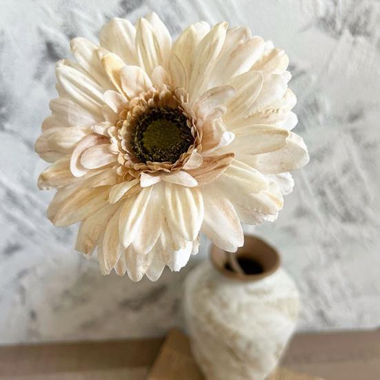 Artificial Gerbera Flower Real Touch Fake Silk Flower with Long Stem for Holiday Floral Arrangements Bridal Bouquet Home Wedding Party Decor