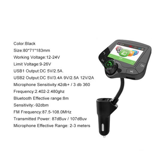 G24 FM Transmitter Navigation Broadcast Voice Assistant ABS Bluetooth-compatible Universal 2