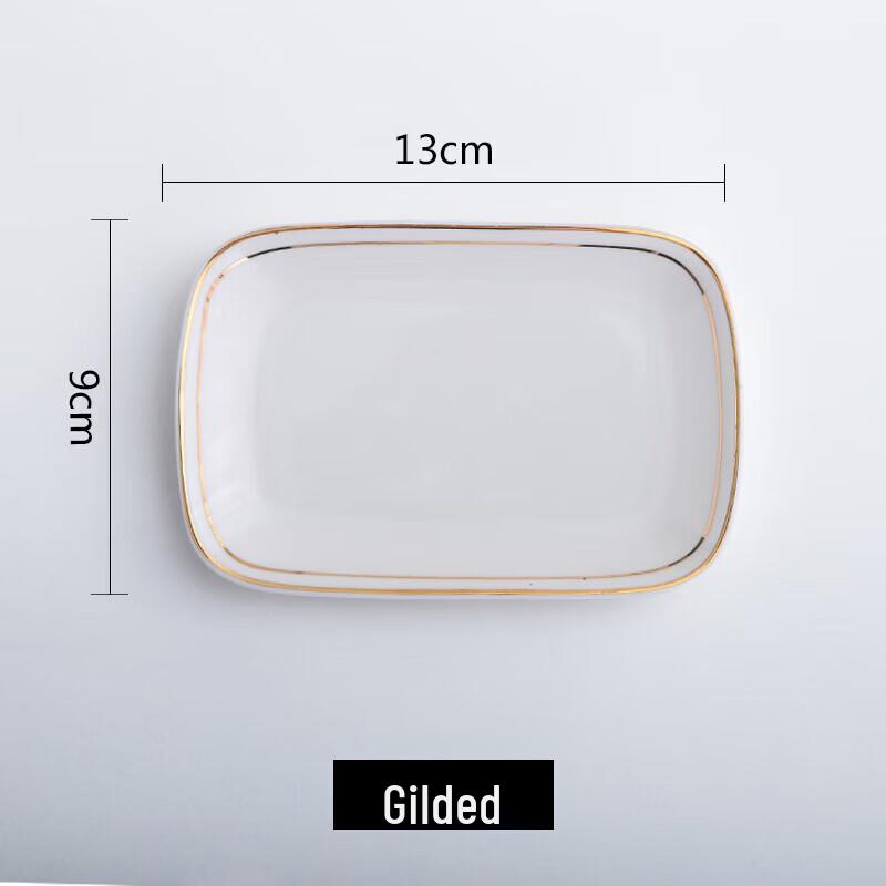 Huihuang Gold-Rimmed Ceramic Soap/Towel Dish