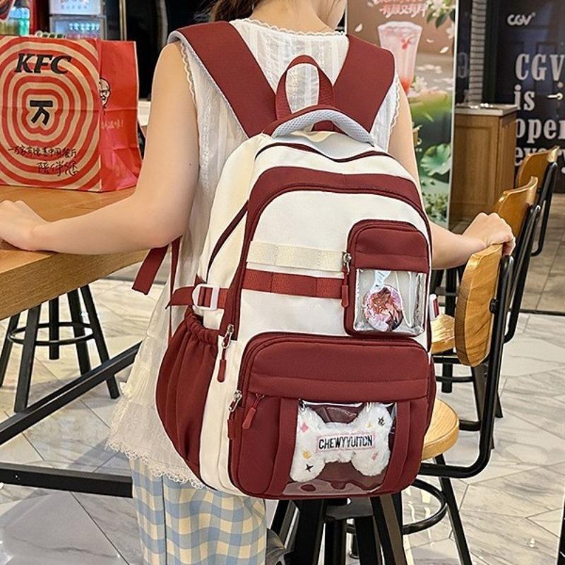 The new schoolbag is high-value, fresh and sweet, and a lightweight and large-capacity backpack for junior high school students.