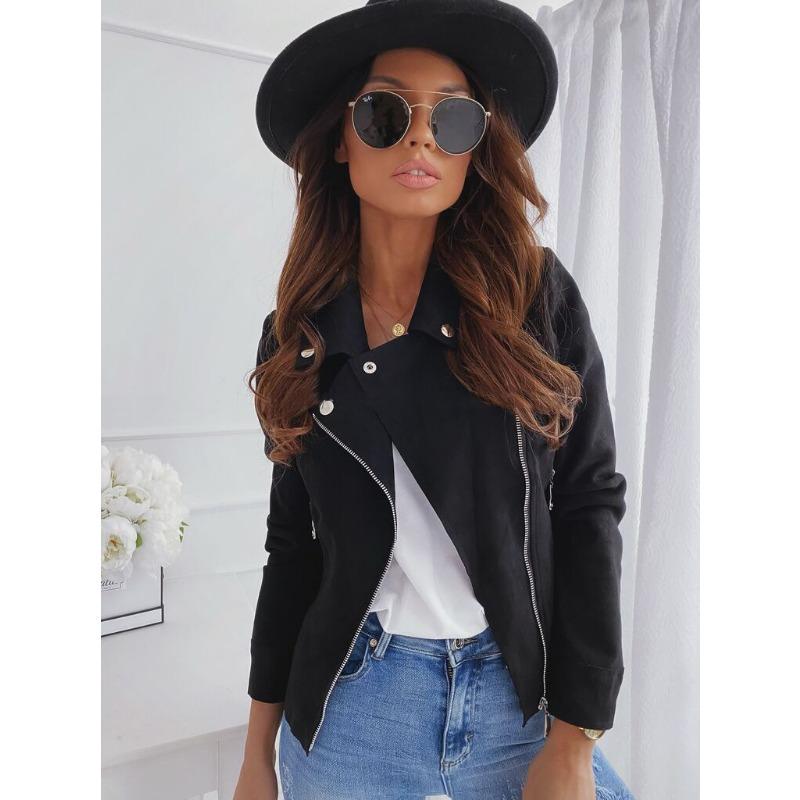 Autumn and Winter Women's Zipper Button Casual Jacket