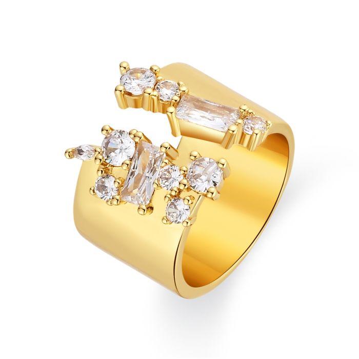 Anneau - LUXENTER - Legin - Or jaune 18 carats - Largeur 16 mm - Oxyde de zirconium