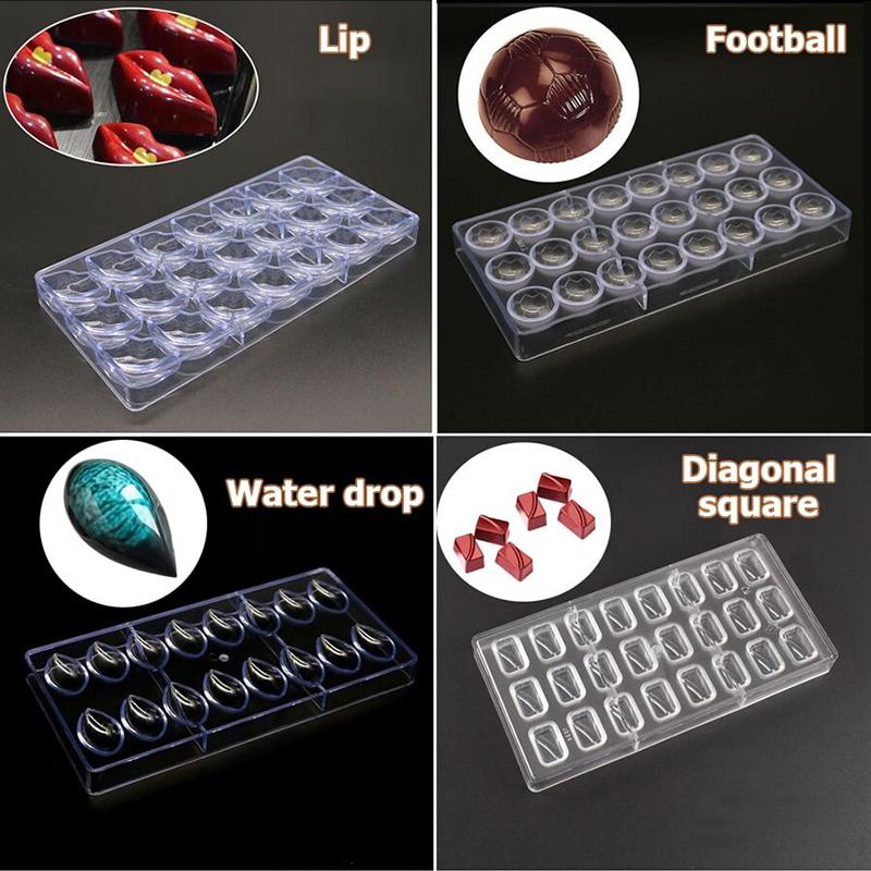 Chocolate Mold Plastic Lollipop Paper Stick Household Kitchen DIY Baking Tool Homemade Candies Rectangle Heart-shaped TMZ