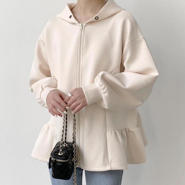 

Winter Plus Size Jacket Women Coat Thick Cotton Loose Casual Basic Zipper Solid Black One Size бежевый
