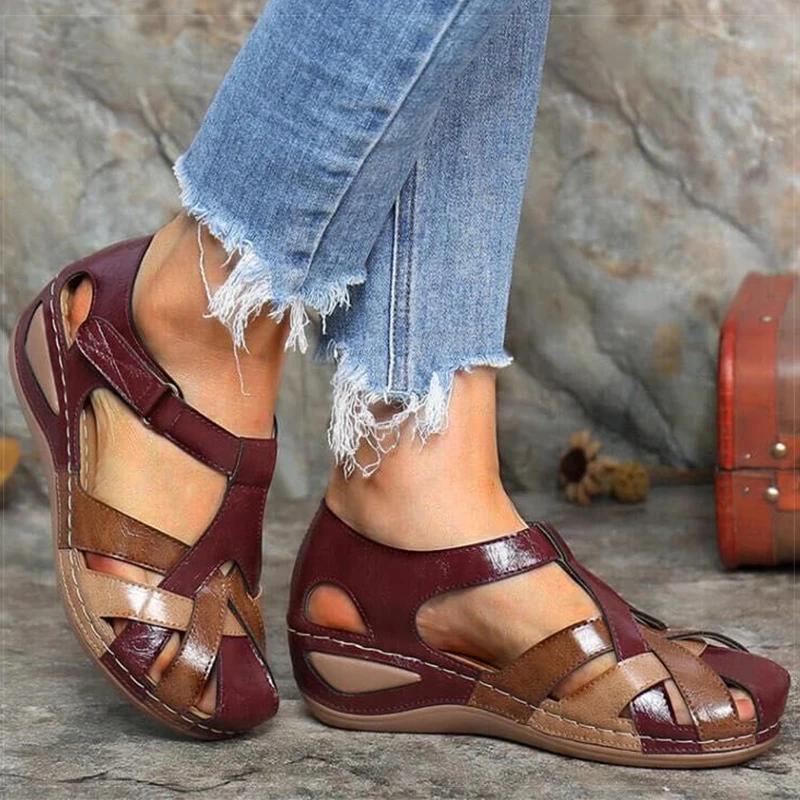 Fashion Women's Sandals Wedges Heels Sandals for 2025 Summer Shoes Woman Mix Color Heeled Sandalias Mujer Low Platform Footwear Female